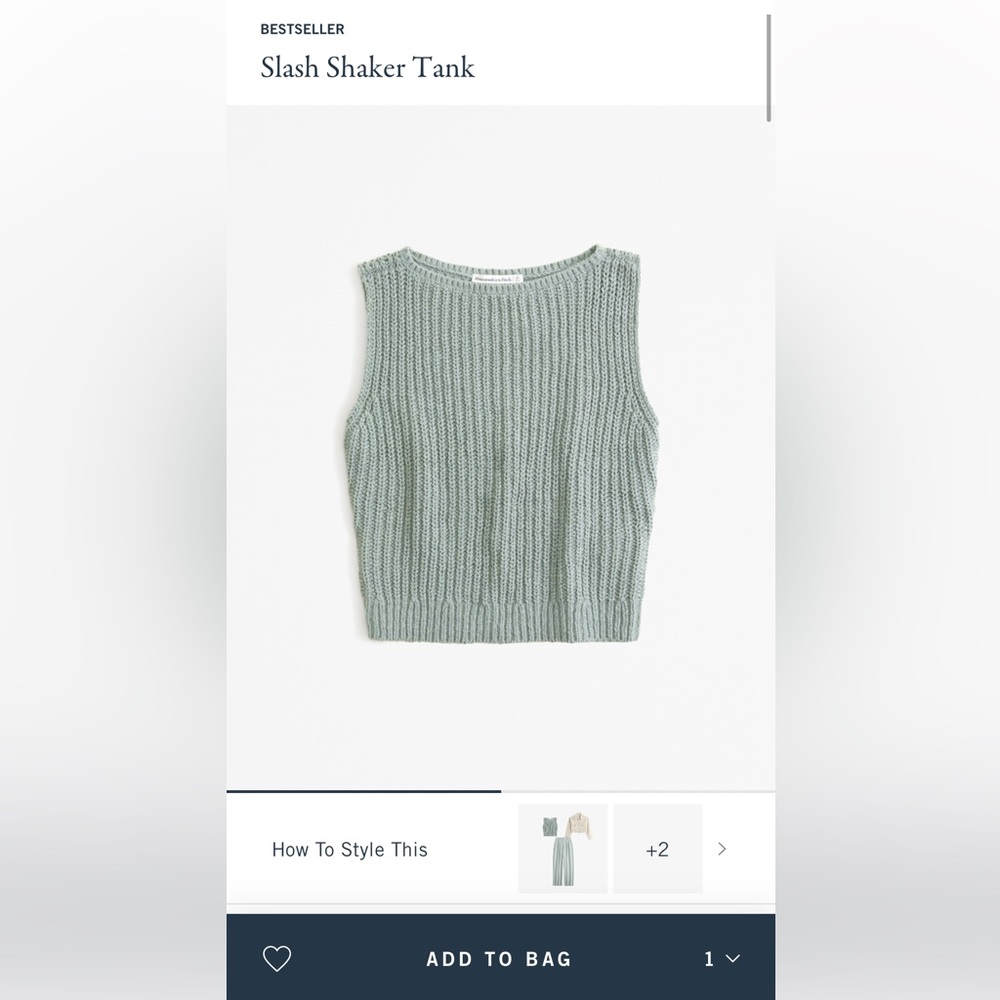 Abercrombie Sweater Tank - Sage Green